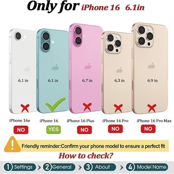 🆕Brown PU Leather Wallet Case for iPhone 16 – Magnetic Detachable 6.1" Cover - Picture 3 of 3